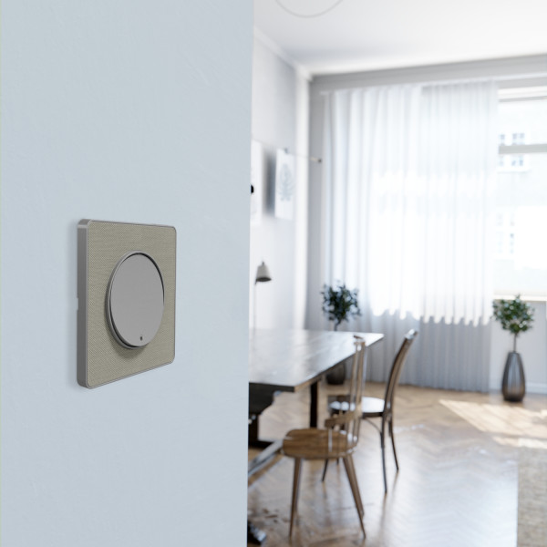 Poussoir lumineux aluminium Schneider Odace Localisation avec LED bleu 0,15mA fixation à vis