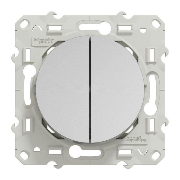 Va-et-vient et poussoir aluminium Schneider Odace 10A