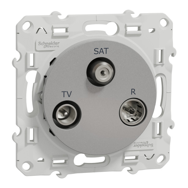 Schneider Odace prise TV/FM/SAT Alu, 1 entrée, à vis