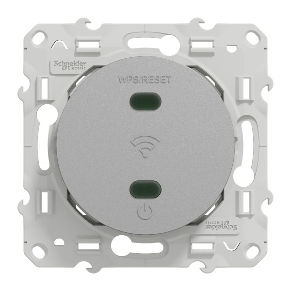 Répéteur Wifi aluminium Schneider Odace 300Mb/s 2,4GHz 2 modules bornier à vis