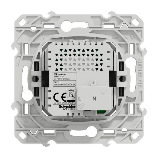 Répéteur Wifi aluminium Schneider Odace 300Mb/s 2,4GHz 2 modules bornier à vis