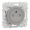 Prise de courant 2P+T affleurante aluminium Schneider Odace connexion rapide Fixation à griffes - Schneider Electric - S535052
