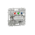 Prise de courant 2P+T affleurante aluminium Schneider Odace connexion rapide Fixation à griffes - Schneider Electric - S535052