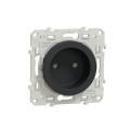 Prise de courant 2P anthracite Schneider Odace connexion rapide fixation à vis 