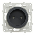 Prise de courant 2P anthracite Schneider Odace connexion rapide fixation à vis 