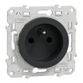 Prise de courant 2P+T anthracite Schneider Odace 4 connexions rapides par pôle fixation à vis