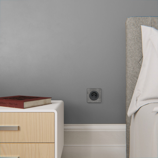Prise de courant 2P+T anthracite Schneider Odace 4 connexions rapides par pôle fixation à vis