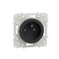 Prise de courant 2P+T anthracite Schneider Odace 2 connexions rapides par pôle fixation à vis