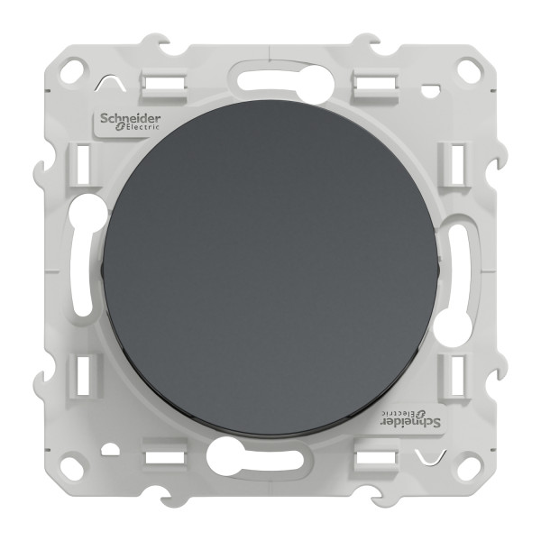 Interrupteur ou va-et-vient anthracite Schneider Odace 10A connexion rapide fixation à vis