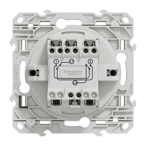 Permutateur anthracite Schneider Odace 10A fixation à vis