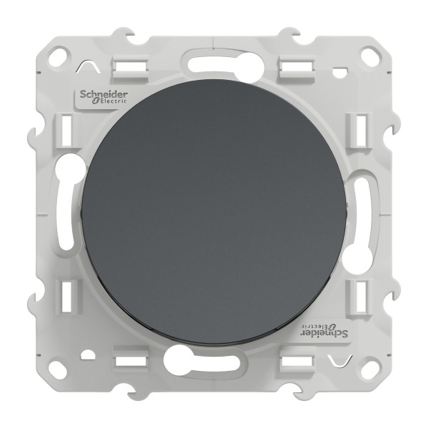 Poussoir anthracite Schneider Odace 10A fixation à griffes