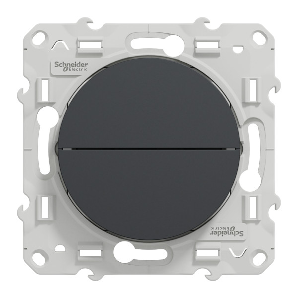 Bouton Poussoir Anthracite Odace Schneider Electric- 2 Boutons Montée/Descente Pour Volets Roulants