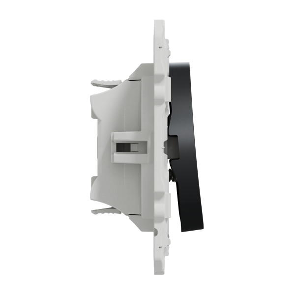 Poussoir double anthracite Schneider Odace fixation à vis connexion rapide