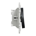 Poussoir double anthracite Schneider Odace fixation à vis connexion rapide