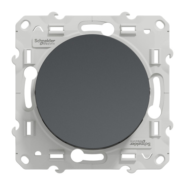 Poussoir anthracite Schneider Odace 10A à fermeture