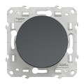 Poussoir anthracite Schneider Odace 10A à fermeture