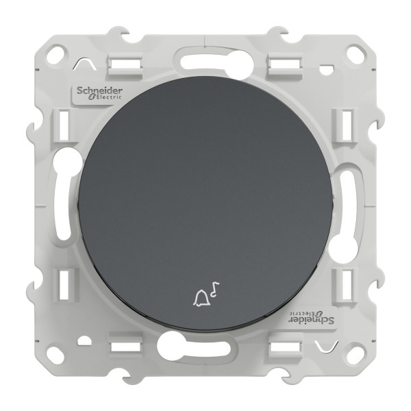 Poussoir anthracite Schneider Odace 10A à fermeture