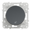 Poussoir anthracite Schneider Odace 10A à fermeture