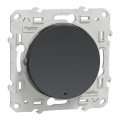 Poussoir lumineux anthracite Schneider Odace Localisation avec LED bleu 0,15mA fixation à vis