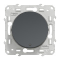 Poussoir lumineux anthracite Schneider Odace Localisation avec LED bleu 0,15mA fixation à vis