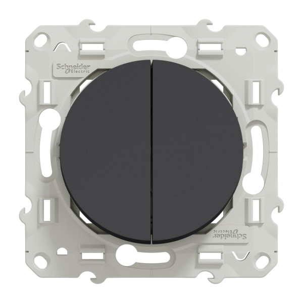 Va-et-vient et poussoir anthracite Schneider Odace 10A