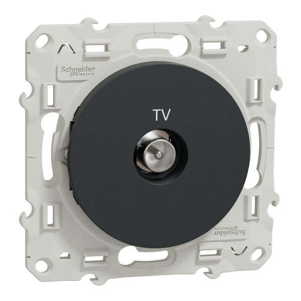 Prise TV Simple Anthracite Fixation à Vis Odace Schneider