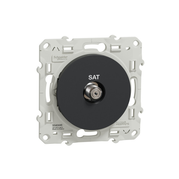 Schneider Odace Prise Sat Anthracite, à Vis