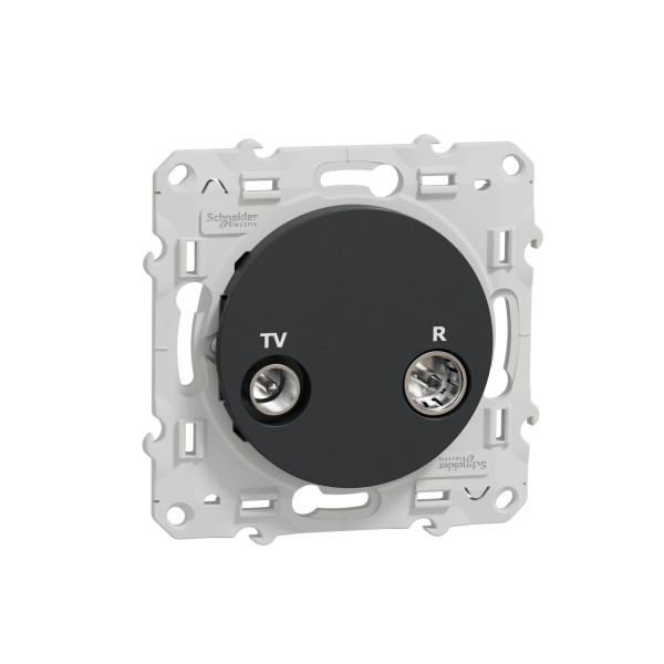 Schneider Odace Prise Tv/fm Anthracite, Individuelle, à Vis