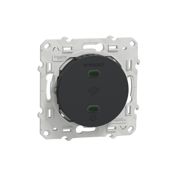 Répéteur Wifi anthracite Schneider Odace 300Mb/s 2,4GHz 2 modules bornier à vis