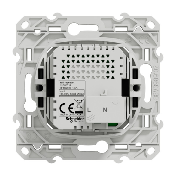 Répéteur Wifi anthracite Schneider Odace 300Mb/s 2,4GHz 2 modules bornier à vis