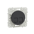 Prise Double RJ45 Anthracite Grade 3 Multimédia Catégorie 6 STP Odace Schneider – Fixation à Vis