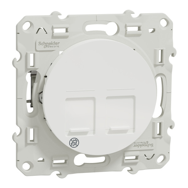 Odace, prise rj45, grade 3 (multimédia) cat. 6 stp, à vis, antibacterien