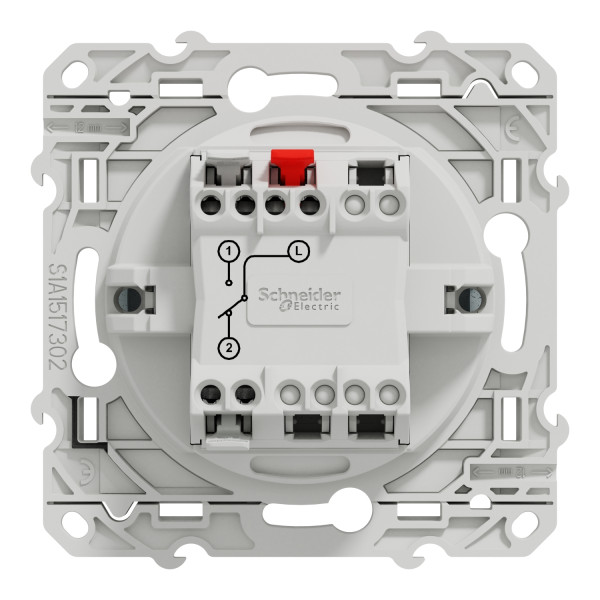 Odace, inter lumineux blanc recyclé 10 a à vis led orange 1,5 ma local/temoin