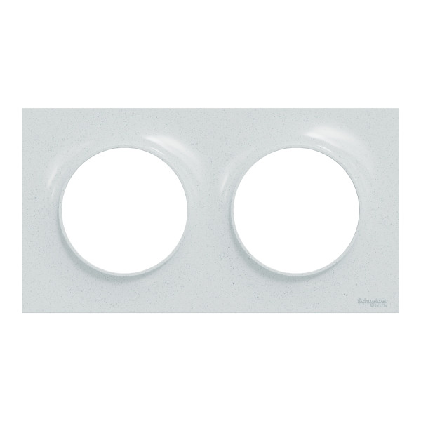 Odace styl, plaque blanc recyclé 2 postes horizontaux ou verticaux entraxe 71mm