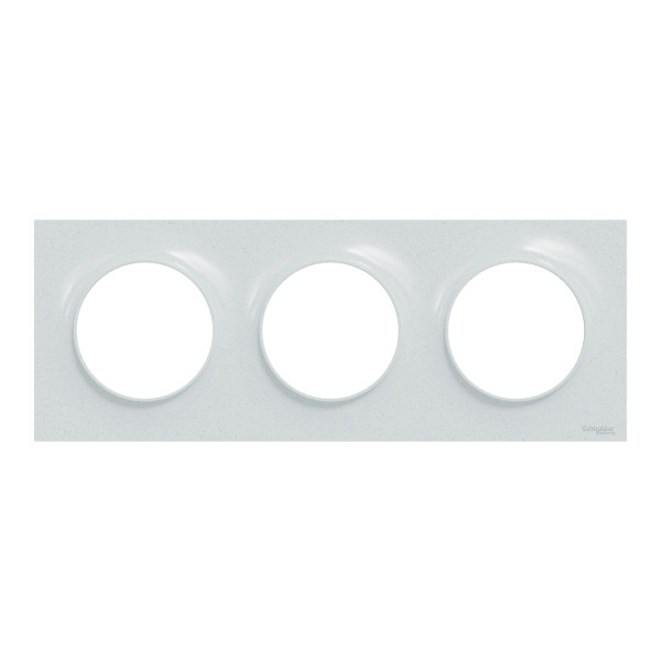Odace styl, plaque blanc recyclé 3 postes horizontaux ou verticaux entraxe 71mm