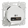 Odace - prise usb double - charge rapide - type a+c - blanc - 18w - 3,4a