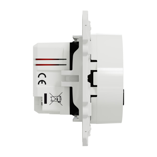 Prise USB double blanche Schneider Odace charge rapide type A+C 18W 3,4A