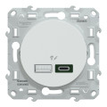 Prise chargeur USB blanc Schneider Odace type A 7,5W et C 45W forte puissance