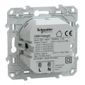 Prise chargeur USB blanc Schneider Odace type A 7,5W et C 45W forte puissance