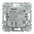 Prise chargeur USB blanc Schneider Odace type A 7,5W et C 45W forte puissance