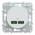 Prise chargeur USB blanc Schneider Odace type C 65W forte puissance