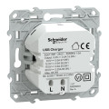 Prise chargeur USB blanc Schneider Odace type C 65W forte puissance