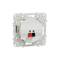 Prise haut-parleur blanche Schneider Odace 1 sortie fixation par vis