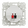 Prise haut-parleur blanche Schneider Odace 1 sortie fixation par vis