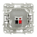 Prise haut-parleur blanche Schneider Odace 1 sortie fixation par vis