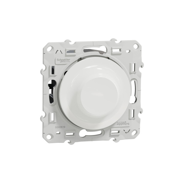Interrupteur variateur rotatif blanc Schneider Odace LED 3 à 100W 2 ou 3 fils 