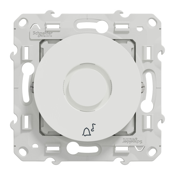 Sonnette électronique blanche Schneider Odace 5 tonalités 230V fixation à vis