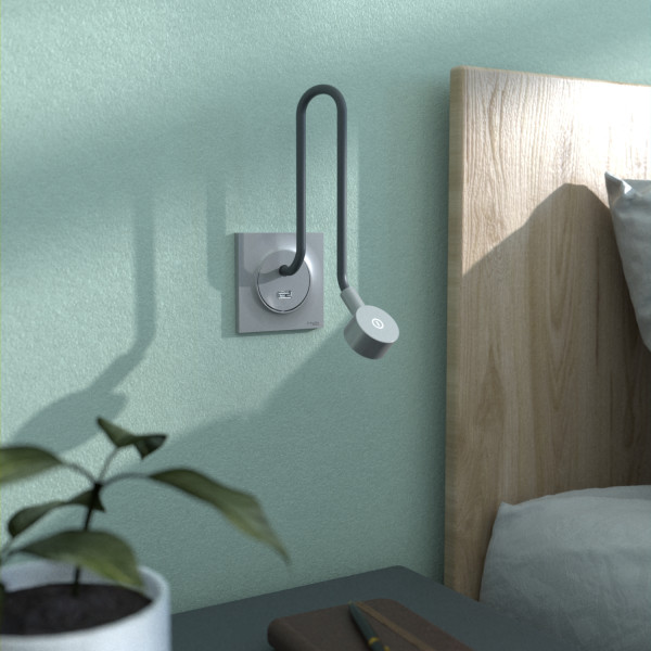 Plaque grise Schneider Odace Styl 1 poste