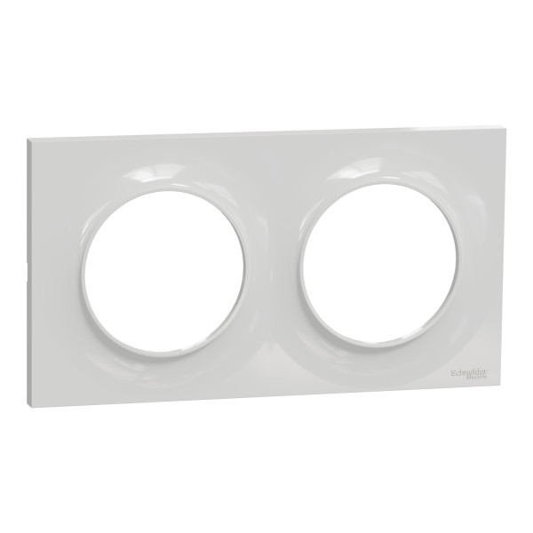 Plaque grise Schneider Odace Styl 2 postes entraxe 71mm horizontal ou vertical
