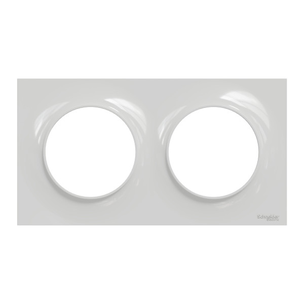 Plaque grise Schneider Odace Styl 2 postes entraxe 71mm horizontal ou vertical